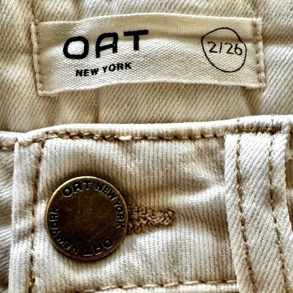 OAT Long Denim Ecru Skirt. Size 2/26 - Picture 5 of 7